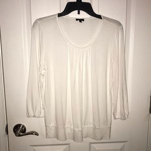 NWOT Talbots White 3/4 Sleeve Top